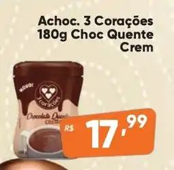 Supermercados Pague Menos Achoc. 3 Corações Choc Quente oferta