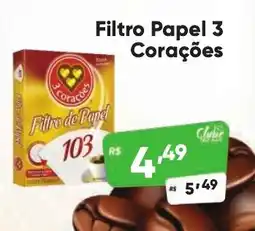 Supermercados Pague Menos Filtro Papel 3 Corações oferta