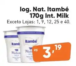 Supermercados Pague Menos log. Nat. Itambé Int. Milk oferta