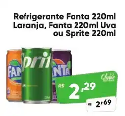 Supermercados Pague Menos Refrigerante Refrigerante Fanta 220ml Laranja, Fanta 220ml Uva Laranja, Fanta Uva ou Sprite oferta