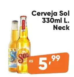 Supermercados Pague Menos Cerveja Sol L. Neck oferta