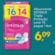 Supermercados Nori Absorvente Intimus Tripla Protecao Leve 16 pague 14un oferta