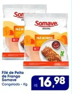 Rebouças Supermercados Filé de Peito de Frango Somave Congelado oferta