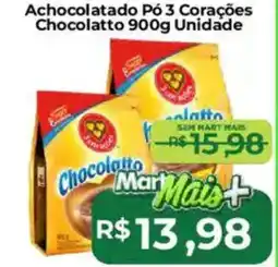Mart Minas Achocolatado Pó 3 Corações Chocolatto Unidade oferta