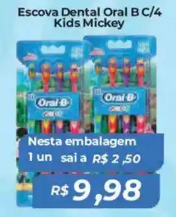 Mart Minas Escova Dental Oral B C/4 Kids Mickey oferta