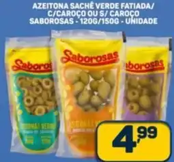 Dom Atacadista Azeitona sachê verde fatiada/ c/caroço ou s/caroco saborosas unidade oferta