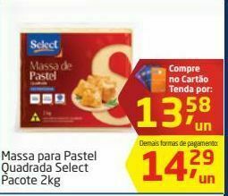 Tenda Atacado Massa para pastel quadrada select 2kg oferta