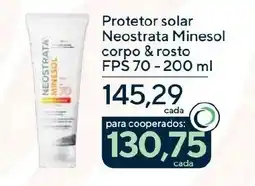 Coop Protetor solar Neostrata Minesol corpo & rosto FPS 70 oferta