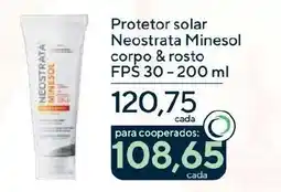 Coop Protetor solar Neostrata Minesol corpo & rosto FPS 30 oferta