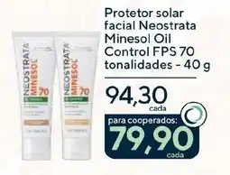 Coop Protetor solar facial Neostrata Minesol Oil Control FPS 70 tonalidades oferta