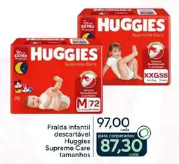 Coop Fralda infantil descartável Huggies Supreme Care tamanhos oferta