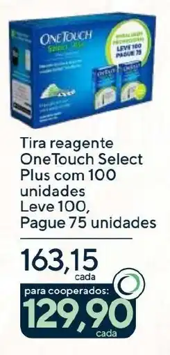 Coop Tira reagente One Touch Select Plus com 100 unidades oferta