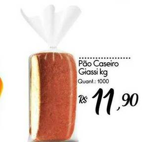 Giassi Supermercados Pão Caseiro Giassi Kg oferta
