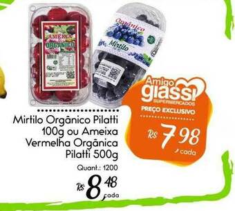 Giassi Supermercados Mirtilo Orgânico Pilatti Ou Ameixa Vermelha Orgânica Pilatti oferta
