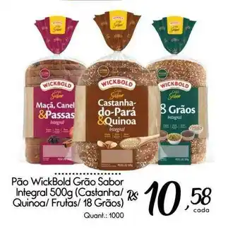 Giassi Supermercados Pão Wickbold Grão Sabor Integral Castanha Quinoa Frutas 18 Grãos oferta