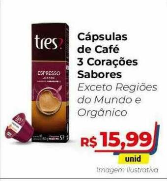 Hiper Moreira Cápsulas De Café 3 Corações Sabores oferta