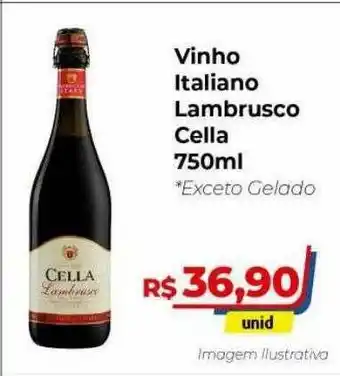 Hiper Moreira Vinho Italiano Lambrusco Cella oferta