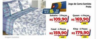 Jogo De Cama Santista Prata Solteiro 3 Peças Queen 4 Peças Casal 4 Peças King 4 Peças