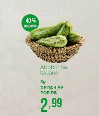 Oba Hortifruti Abobrinha Italiana 40% Desconto oferta