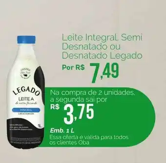 Oba Hortifruti Leite Integral Semi Desnatado Ou Desnatado Legado oferta