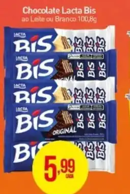 Rede Bom Lugar Chocolate Lacta Bis ao Leite ou Branco oferta
