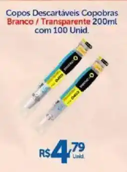 Atakarejo Copos Descartáveis Copobras Branco/Transparente oferta