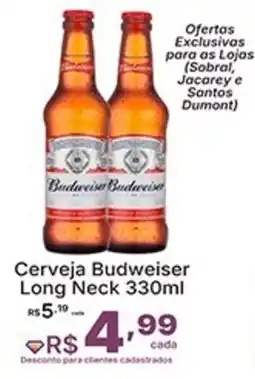 Super Lagoa Cerveja Budweiser Long Neck oferta