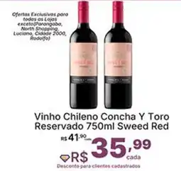 Super Lagoa Vinho Chileno Concha Y Toro Reservado Sweed Red oferta