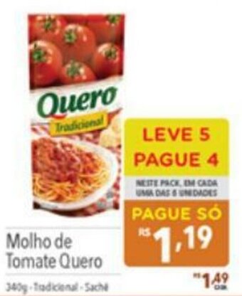 Supermercados Condor Molho de Tomate Quero 340g oferta