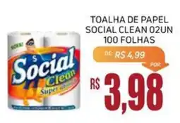 Economart Atacadista Toalha de papel social clean 02un 100 folhas oferta