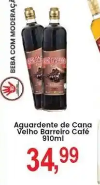Federzoni Supermercados Aguardente de Cana Velho Barreiro Café oferta
