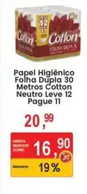 Federzoni Supermercados Papel Higiênico Folha Dupla 30 Metros Cotton Neutro oferta