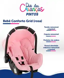 Lojas Pintos Bebê Conforto Grid (rosa) oferta