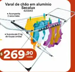 Multicoisas Varal de chão em alumínio Secalux oferta