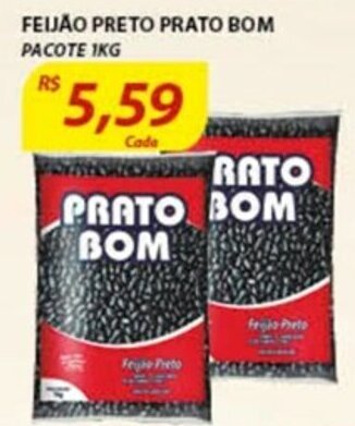 Assaí Atacadista Feijao Preto Prato Bom pacote 1kg oferta