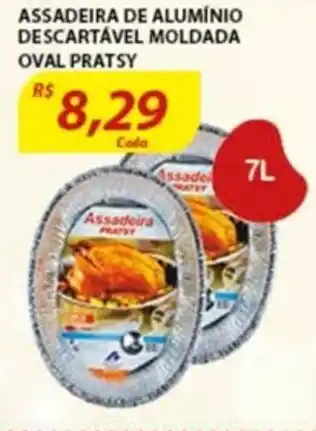 Assaí Atacadista Assadeira de Aluminio Descartavel Moldada Oval Pratsy 7L oferta