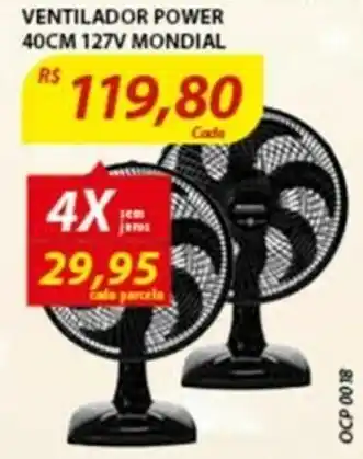 Assaí Atacadista Ventilador Power 40cm 127w Mondial oferta
