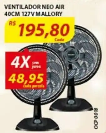 Assaí Atacadista Ventilador Neo Air 40cm 127v Mallory oferta