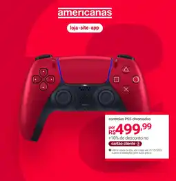 Lojas Americanas controles PS5 chromados oferta