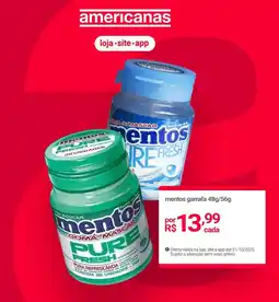 Lojas Americanas mentos garrafa oferta