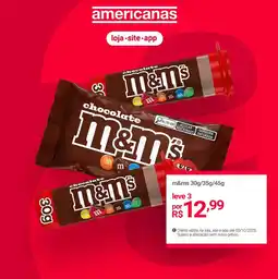 Lojas Americanas m&ms oferta