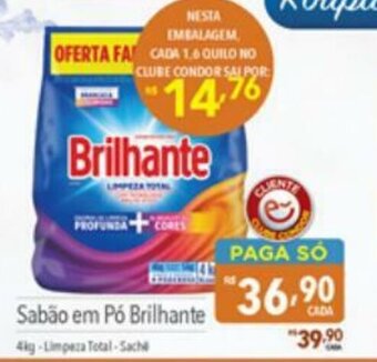 Supermercados Condor Sabao em po Brilhante 4kg oferta