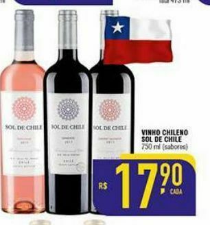 Mercantil Rodrigues Vinho chileno sol de chile 750ml oferta