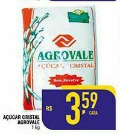 Mercantil Rodrigues Açúcar cristal agrovale 1kg oferta