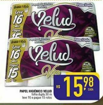 Papel higiênico velud
