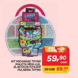 GBarbosa Kit micangas toyng maleta meia lua, elasticos p/fazer pulseira toyng oferta