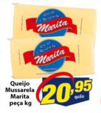 Vencedor Atacadista Queijo Mussarela Marita peca 1kg oferta
