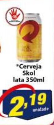 Cerveja Skol lata 350ml