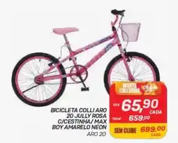 GBarbosa Bicicleta colli aro 20 jully rosa c/cestinha/max boy amarelo neon aro 20 oferta