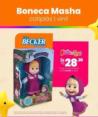 Lojas Becker Boneca Masha cotiplás | vinil oferta